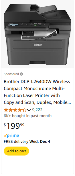 Brother International campaigns first seen Nov 2024.