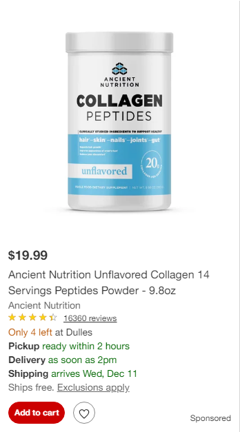 Ancient Nutrition campaigns first seen Dec 2024.