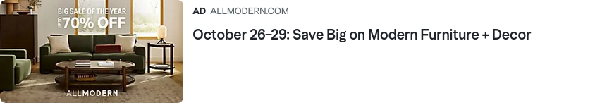 AllModern campaigns first seen Oct 2025.