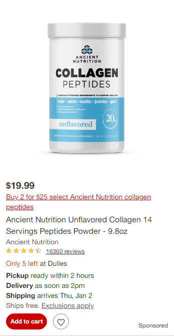 Ancient Nutrition campaigns first seen Dec 2024.