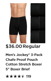 Men's Jockey® 3-Pack Chafe Proof Pouch Cotton Stretch Boxer 5 Boxer Brief