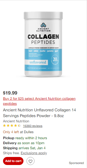 Ancient Nutrition campaigns first seen Dec 2024.