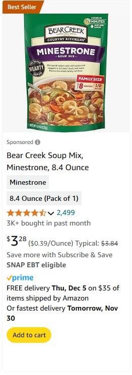 B&G Foods campaigns first seen Nov 2024.