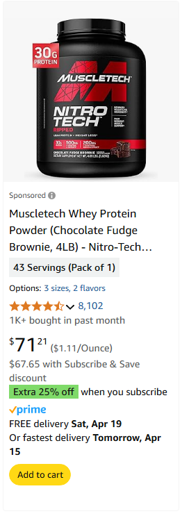 Iovate Health Sciences International campaigns first seen Apr 2025.