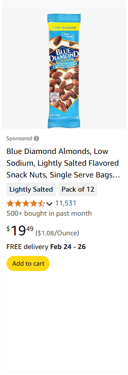 Blue Diamond Growers campaigns first seen Feb 2025.