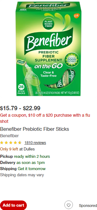 Benefiber campaigns first seen Oct 2025.