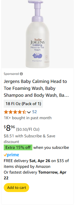 Jergens campaigns first seen Apr 2025.