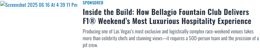 Bellagio Las Vegas campaigns first seen Jun 2025.