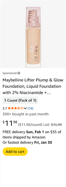 Maybelline campaigns first seen Jan 2026.