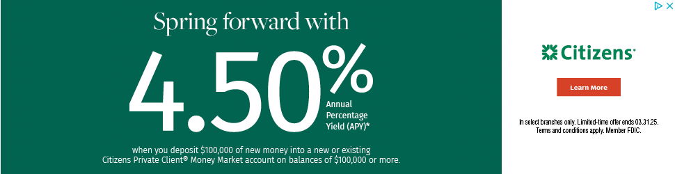 Citizens Financial Group campaigns first seen Mar 2025.