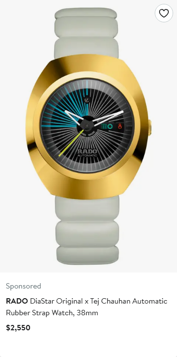 Rado Watch campaigns first seen Nov 2025.