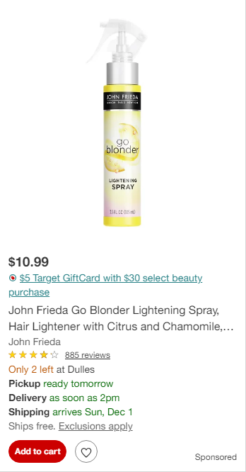 John Frieda campaigns first seen Nov 2024.
