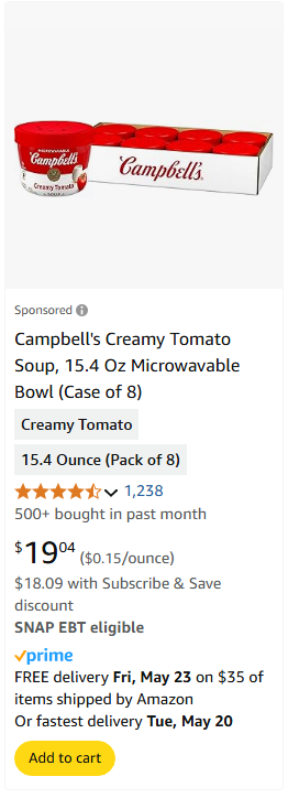 Campbell Soup campaigns first seen May 2025.