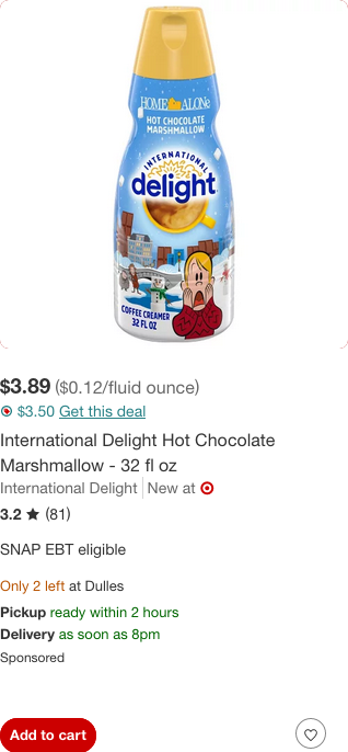 International Delight campaigns first seen Nov 2025.