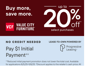 Value City Furniture campaigns first seen Aug 2025.