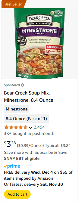 B&G Foods campaigns first seen Nov 2024.