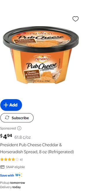 President Cheese campaigns first seen Sep 2025.