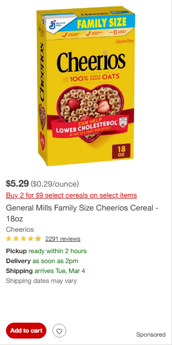 Cheerios campaigns first seen Feb 2025.