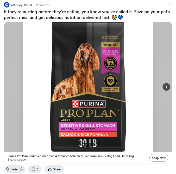 Purina ProPlan campaigns first seen Feb 2026.