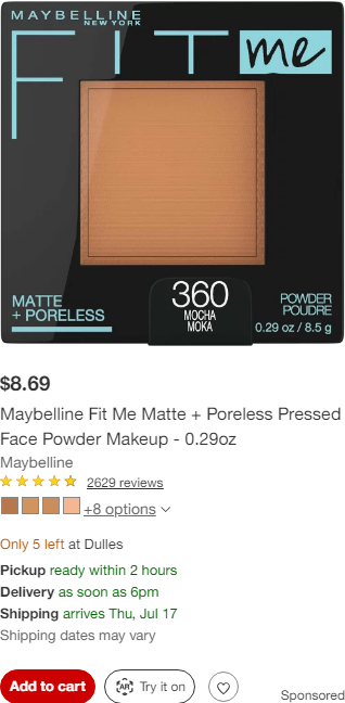 Maybelline campaigns first seen Jul 2025.