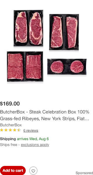 ButcherBox OpCo campaigns first seen Aug 2025.