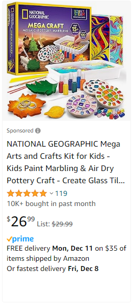 NATIONAL GEOGRAPHIC Mosaic Arts and Crafts Kit for Kids