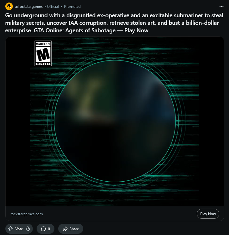 Rockstar Games campaigns first seen Dec 2024.