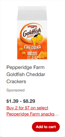 Goldfish Crackers campaigns first seen Nov 2024.