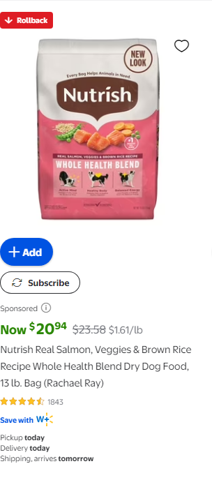 Rachael Ray Nutrish campaigns first seen Jul 2025.