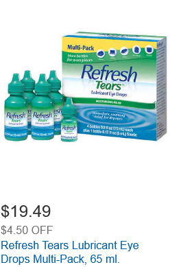 Refresh Tears Lubricant Eye Drops Multi-Pack, 65 ml.