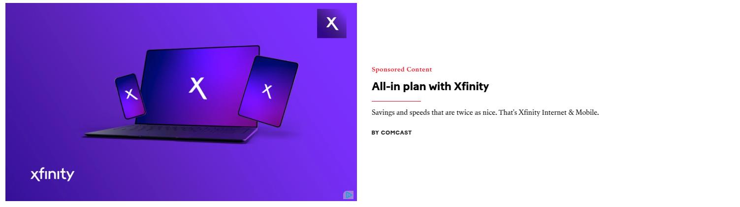 Xfinity campaigns first seen Apr 2025.