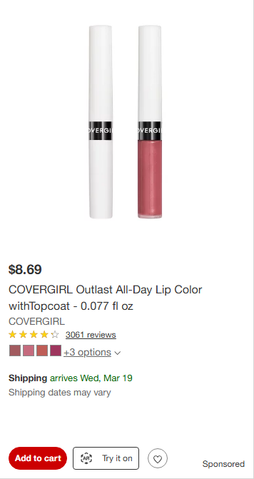 Coty campaigns first seen Mar 2025.