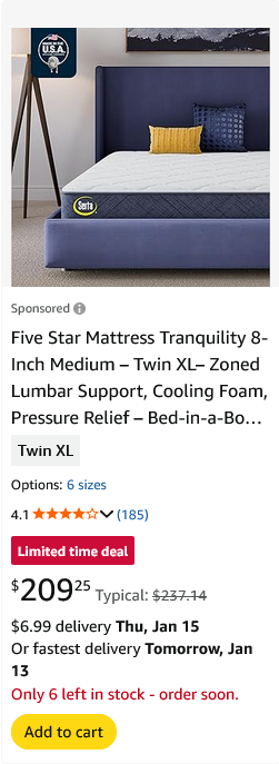 Serta Simmons Bedding campaigns first seen Jan 2026.