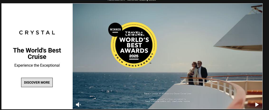 Crystal Cruises campaigns first seen Feb 2026.