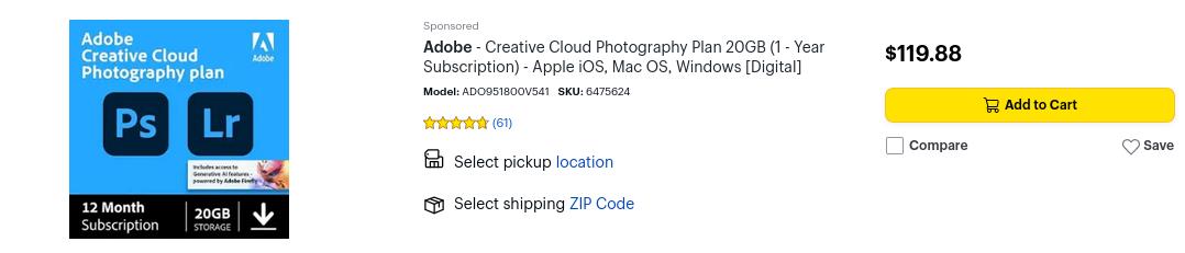 Adobe Creative Cloud campaigns first seen Mar 2025.