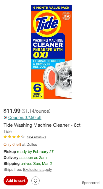 Tide campaigns first seen Feb 2025.