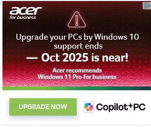 Acer campaigns first seen Aug 2025.