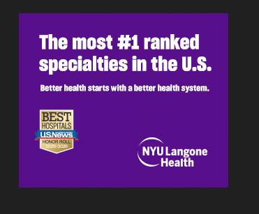 NYU Langone Health campaigns first seen Apr 2026.