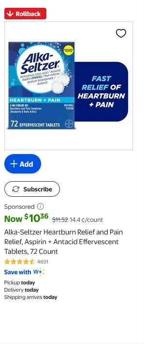 Alka-Seltzer campaigns first seen Apr 2026.