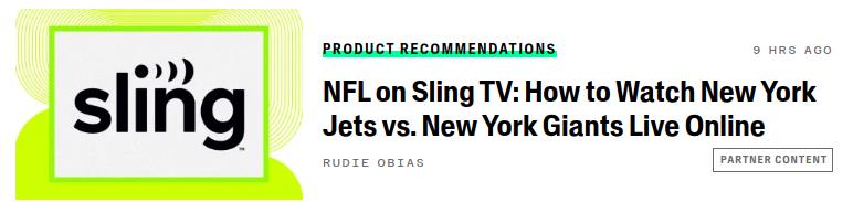 Sling TV campaigns first seen Aug 2025.