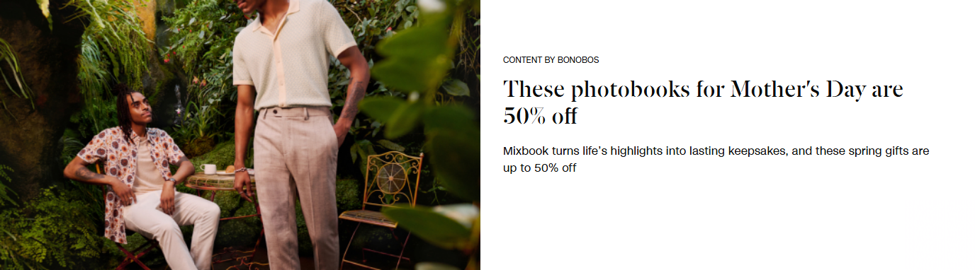 Bonobos campaigns first seen Apr 2025.