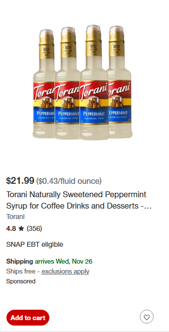 Torani campaigns first seen Nov 2025.