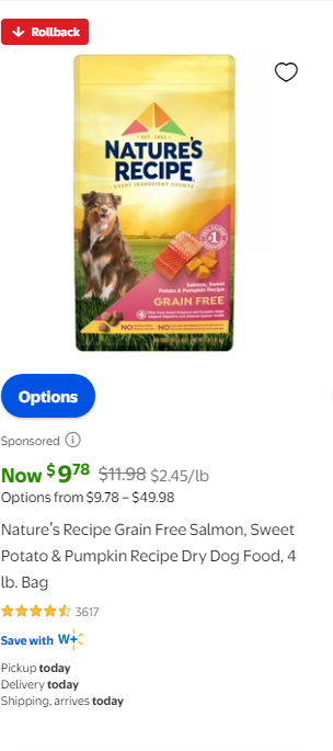 Nature's Recipe campaigns first seen Aug 2025.