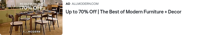 AllModern campaigns first seen Oct 2025.