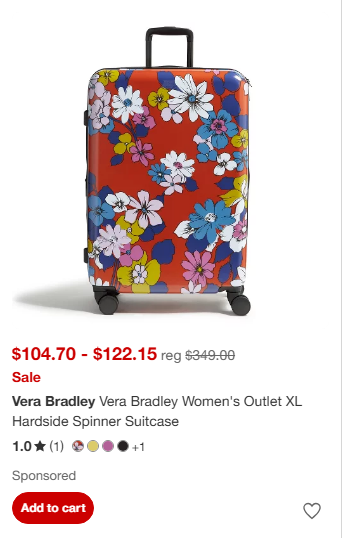 Vera Bradley Sales campaigns first seen Apr 2025.
