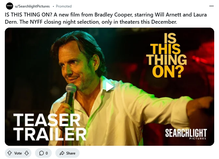 Searchlight Pictures campaigns first seen Aug 2025.