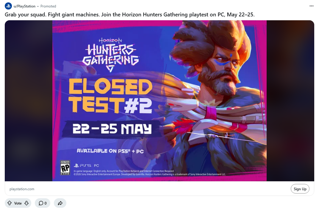 Sony PlayStation campaigns first seen May 2026.