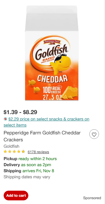 Pepperidge Farm campaigns first seen Nov 2024.