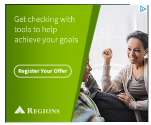 Regions Financial campaigns first seen Mar 2025.