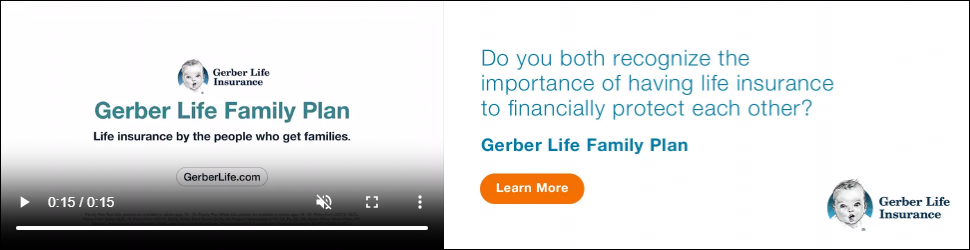 Gerber Life Insurance campaigns first seen Mar 2025.